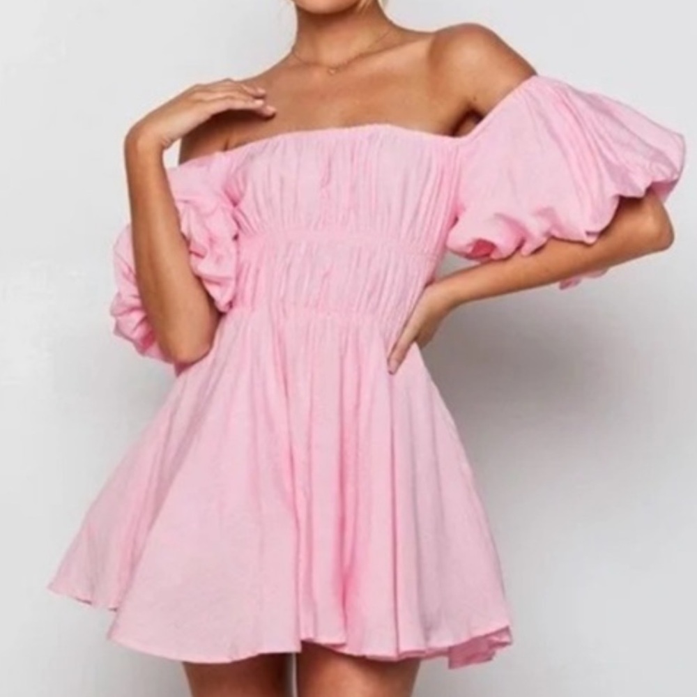 Verge Girl Blush Pink Off-Shoulder Dress